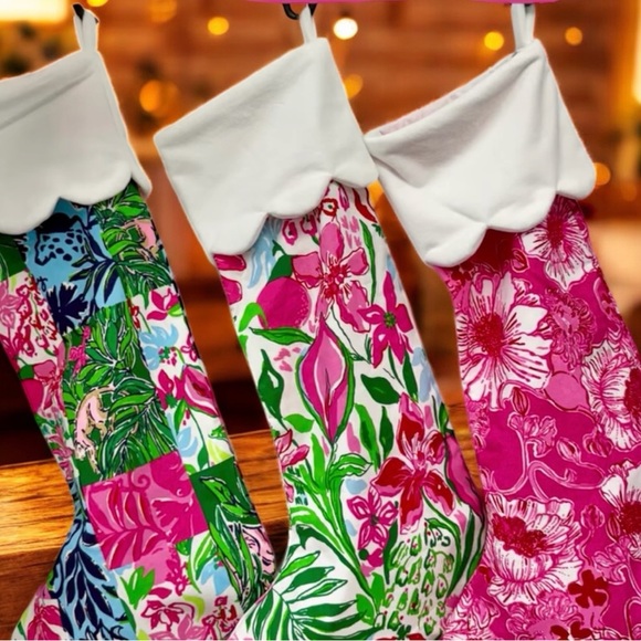NWT Lilly Pulitzer cotton printed stocking Multi Party Punch Patch - Picture 2 of 3